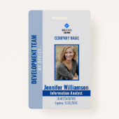 Blue Foto Company Security QR Code Mitarbeiter-ID Ausweis (Vorderseite)