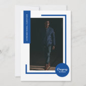 Blue Foto Modernes Foto Abschluss laden ein (Vorderseite)