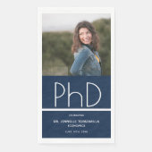 Blue Foto PhD-Abschluss Serviette (Vorderseite)