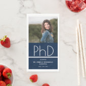 Blue Foto PhD-Abschluss Serviette (Beispiel)