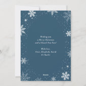 Blue Foto Snowflake Glaube Feiertagskarte (Rückseite)