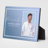 Blue Foto Table Memorial Fotoplatte (Seite)