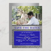 Blue Foto Wedding Save The Date (Vorne/Hinten)