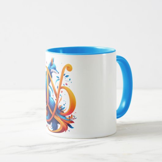 Blue Fox Art Tasse (VorderseiteRechts)