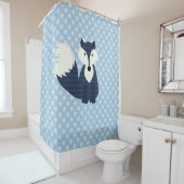 Blue Fox auf Blue Dots Duschvorhang (Beispiel)