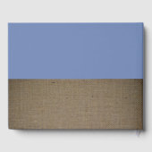 Blue Fox Burlap Baby Dusche Gästebuch (Rückseite)