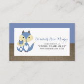 Blue Fox Burlap Baby Duschgeschenk Registrierung Begleitkarte (Vorderseite)