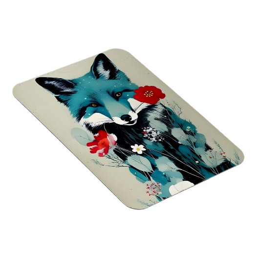 Blue Fox Flexible Foto Magnet (Rechte Seite)