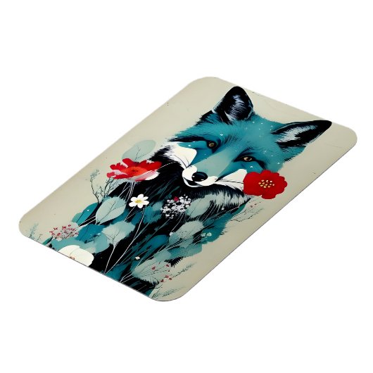 Blue Fox Flexible Foto Magnet (Linke Seite)