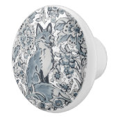 Blue Fox Floral Woodland Einzigartiges Art Delft R Keramikknauf (Rechts)