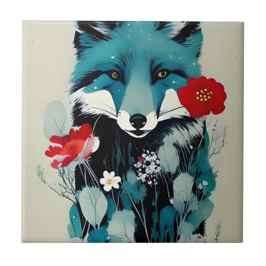 Blue Fox Keramik Tile Fliese (Vorderseite)