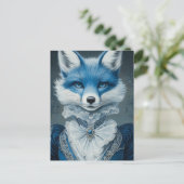 Blue Fox Postkarte (Stehend Vorderseite)