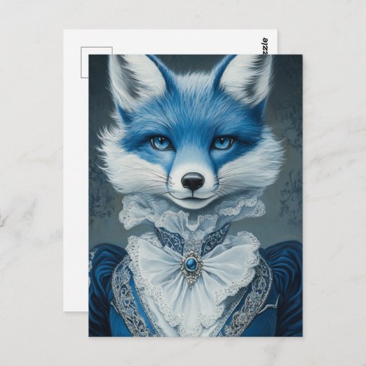 Blue Fox Postkarte (Vorne/Hinten)