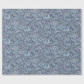 Blue Fox Rabbit Tierwald Grosses Holzmuster Geschenkpapier (Flach)