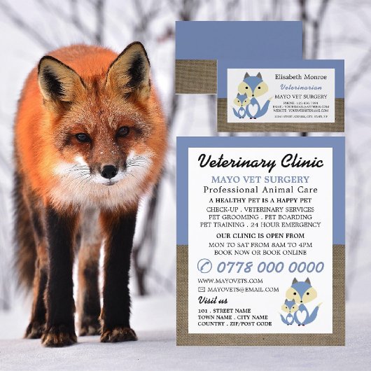 Blue Fox, Veterinary, Veterinary Service Flyer