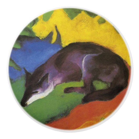 Blue Fox (von Franz Marc) Keramikknauf (Vorderseite)