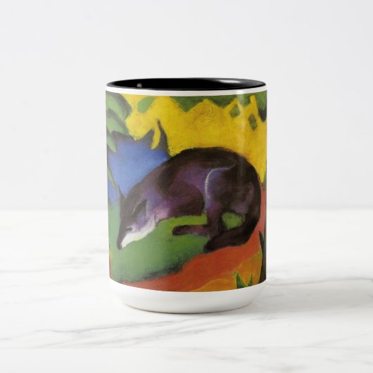 Blue Fox (von Franz Marc) Zweifarbige Tasse (Mittel)