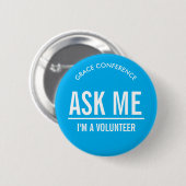 Blue Frag Me Volunteers Button (Vorne & Hinten)