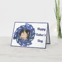 Blue Fraktal Art Circle Frame Happy Vatertag