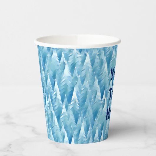 Blue Fraktal Forest Coffee Pappbecher (Links)