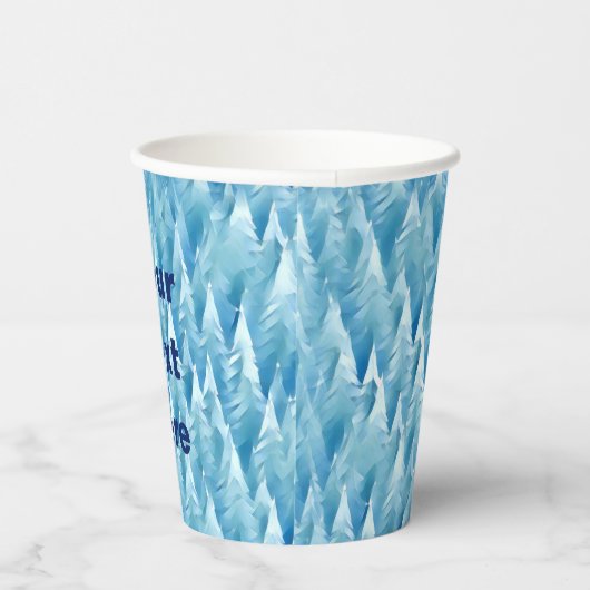 Blue Fraktal Forest Coffee Pappbecher (Rechts)