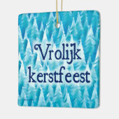 Blue Fraktal Forest - Vrolijk kerstest Keramikornament (Links)