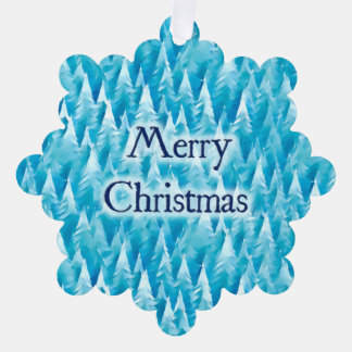 Blue Fraktal Forest - Weihnachtskarte Ornament Karte