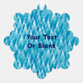 Blue Fraktal Forest - Weihnachtskarte Ornament Karte (Rückseite)