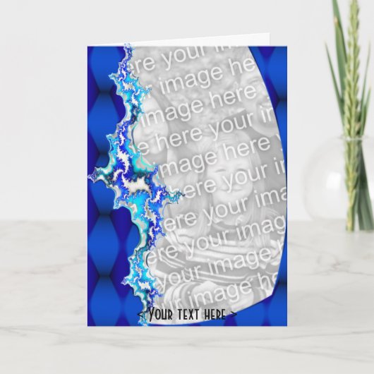 Blue Fraktal Greetings Karte (Vorderseite)