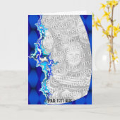 Blue Fraktal Greetings Karte (Gelbe Blume)