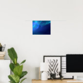 Blue Fraktal Mist Poster (Heimbüro)