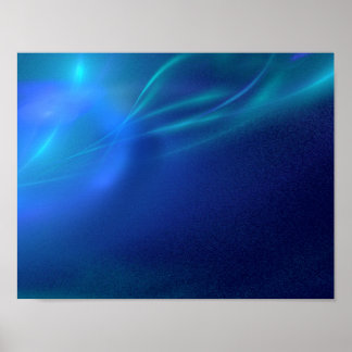 Blue Fraktal Mist Poster