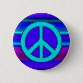 Blue Fraktal & Peace Sign Button (Vorderseite)