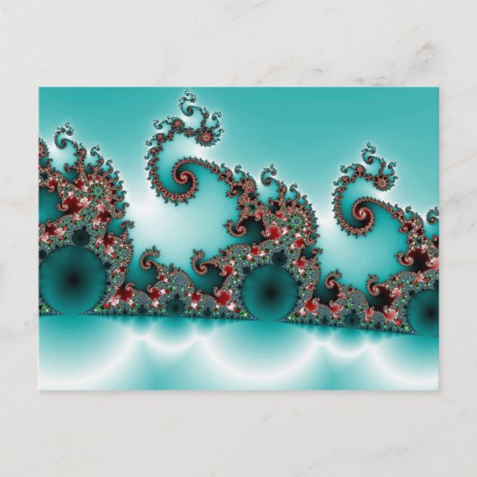 Blue Fraktal Postcard Postkarte (Vorderseite)