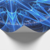 Blue Fraktal Star Wrapping Paper Geschenkpapier (Ecke)