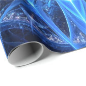 Blue Fraktal Star Wrapping Paper Geschenkpapier (Rolleneckpunkt)