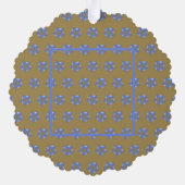 Blue Fraktal Stars auf Goldfarbe | AnkerFoto Ornament Karte (Rückseite)