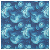 Blue Fraktal Waves Stoff (Muster)