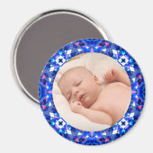 Blue Frame Baby Boy Großeltern Geschenk Foto Magne Magnet (Vorderseite/Rückseite)