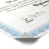 Blue Frame High School Diploma Certificate Poster (Ecke)