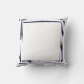 Blue Frame Monogram Letter Minimalistisches Kissen (Rückseite)