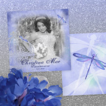 Blue Frame Quinceañera Foto Card