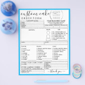Blue Frame Simple Modern Bakery Cake Order Form Flyer (Einzeln)