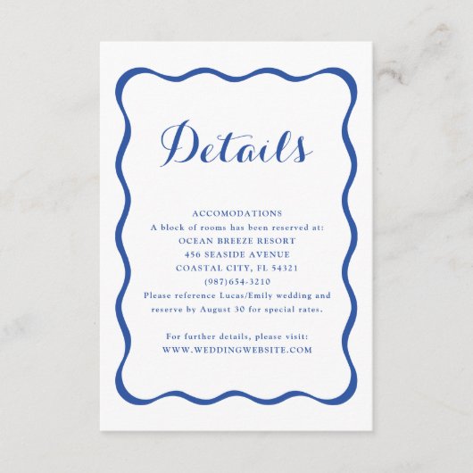 Blue Frame Wedding Card Begleitkarte (Vorderseite)