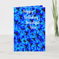 Blue Frangipani Blume Geburtstagskarte
