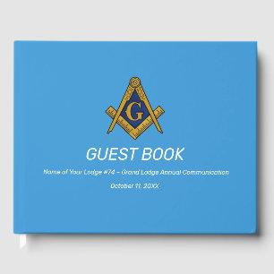 Blue Freemasons Mauerwerk Platz und Kompass Gästebuch