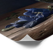 Blue Freesia Blume Art Print Poster (Ecke)