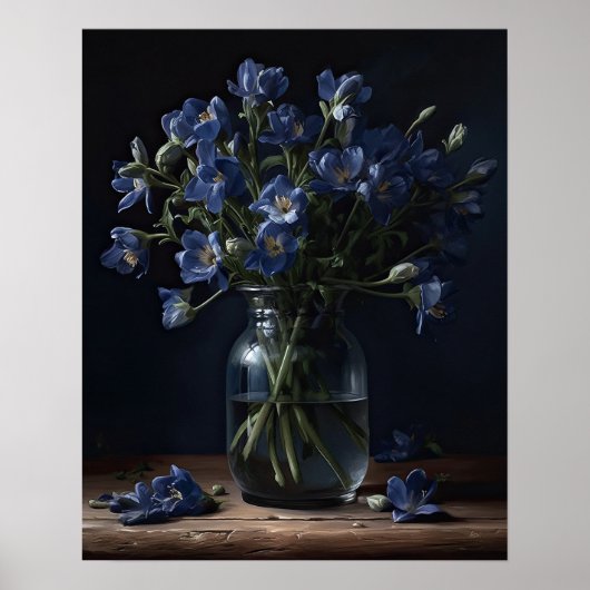 Blue Freesia Blume Art Print Poster (Vorne)
