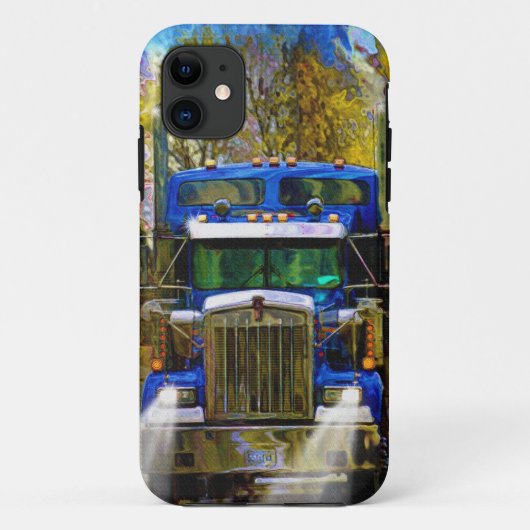 Blue Freight Truck, Truckers Big Rig Case-Mate iPhone Hülle (Rückseite)