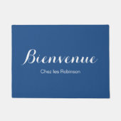 Blue French Bienvenue Welcome Mat Fußmatte (Vorderseite)